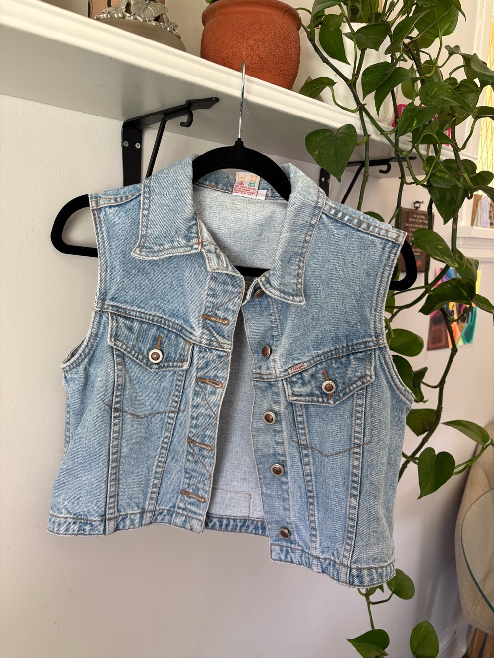 Light Wash Denim Vest - Sleeveless Jean Jacket